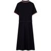 Tommy Hilfiger Elegant Casual Five-Button Waist-Tie Trimmed Fitted Polo Dress Women Dresses Navy-Blue WW0WW41777