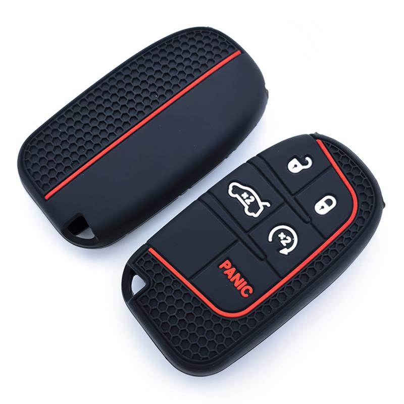 Silicone Car Key Cover Case For Jeep Renegade Compass Grand Cherokee For Chrysler 300C Wrangler Dodge Car Accessaries