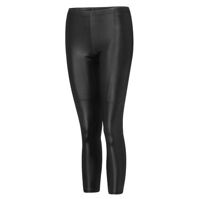 Frauen Kunstleder Gespleißt Leggings Schlanke Hosen Neun Leder hosen Dünne