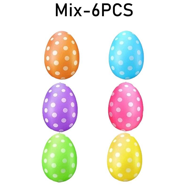6PCS/ Set Easter 16 Inch Inflatable Egg Balloon, Blow Up Yard Decoration for Home Party Holiday and Festive Event Celebrations