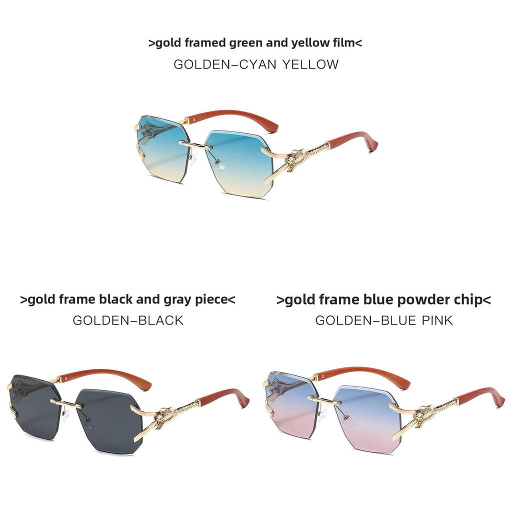 Square Frameless Sunglasses For Men And Women Uv400 Sun Protection