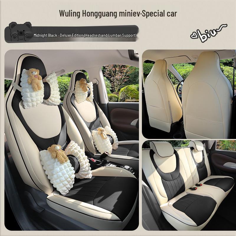 Wuling Hongguang Mini 3rd Gen Leather Cartoon Seat Cushion