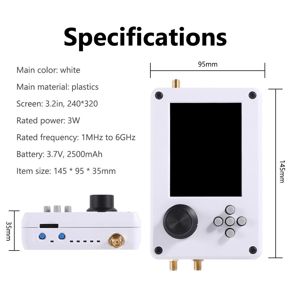 Portapack H2 Software Defined Radio Receiver Set Portable Radio Signal Receiver 3.2in Digital Dispaly Screen Radio