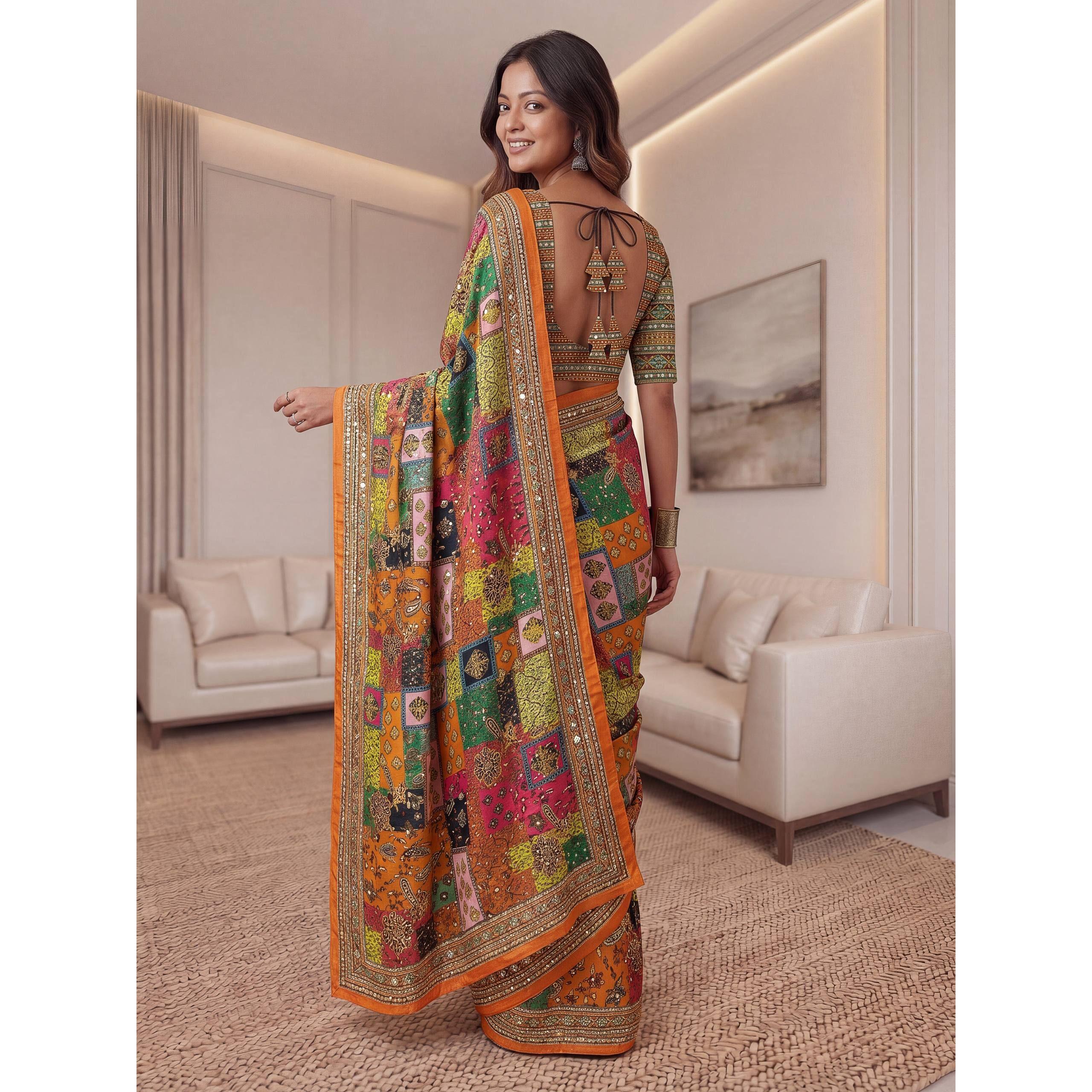 New Launch Ajrak Print Designer Saree Collection