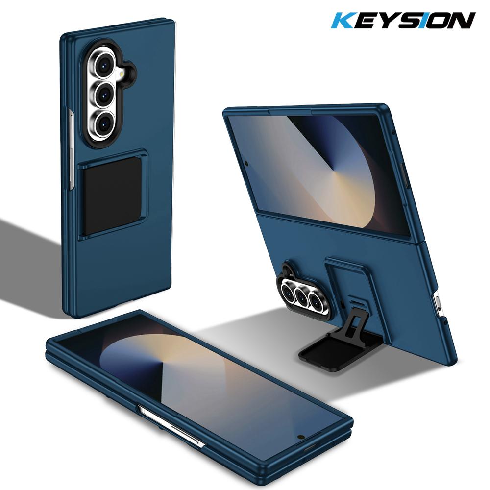 KEYSION Luxury Upright Live Stand Case for Samsung Galaxy Z Fold 7 5G Hard PC Shockproof Phone Back Cover for Galaxy Z Fold 7 5G