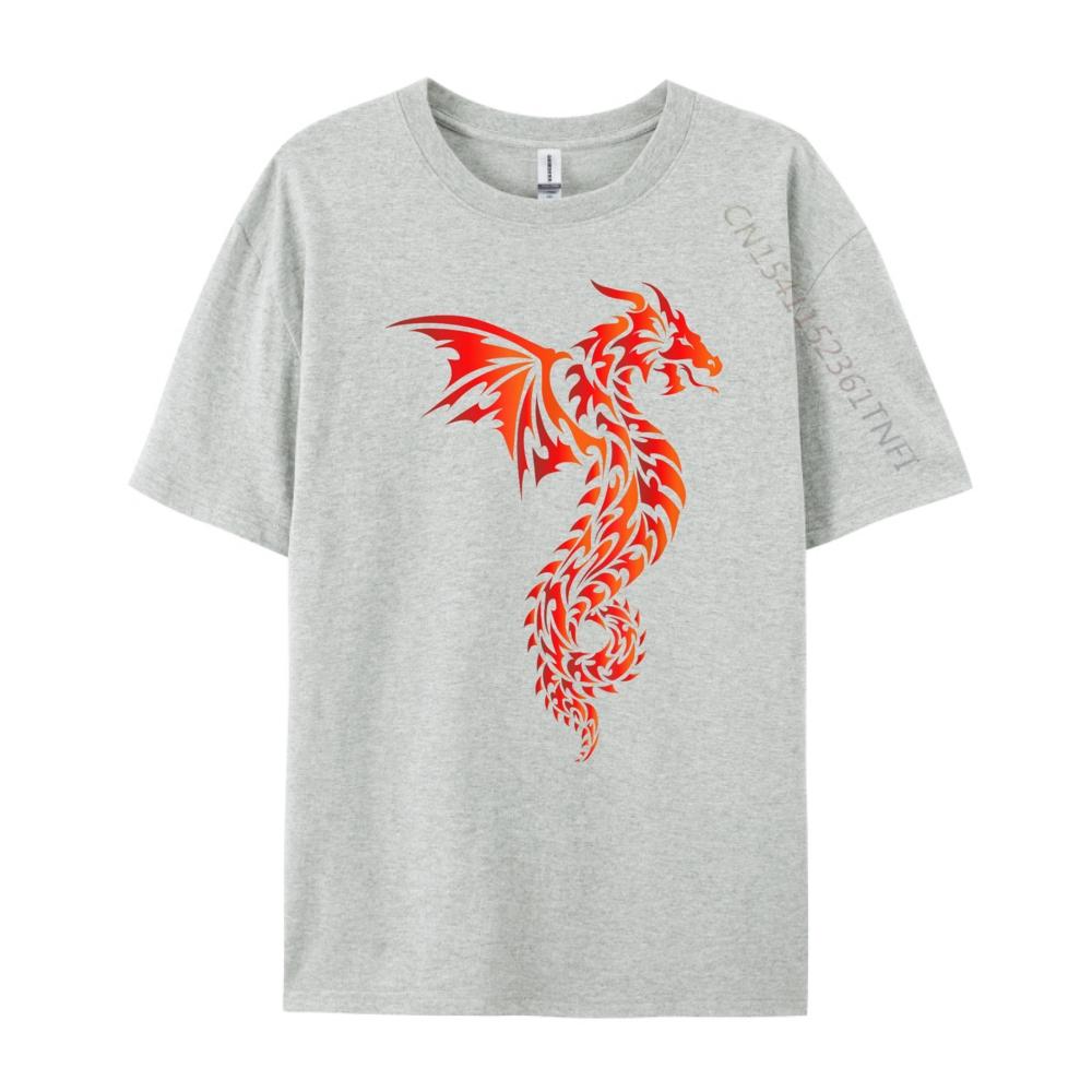 Dragon Tribal Mythical Legendary Creature Folklore Blue And White Graphic T Shirts Men's Clothing Funny