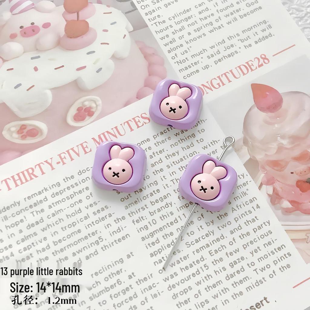 INS Dopamine Rabbit Puppy Alloy Beads for DIY Jewelry & Accessories