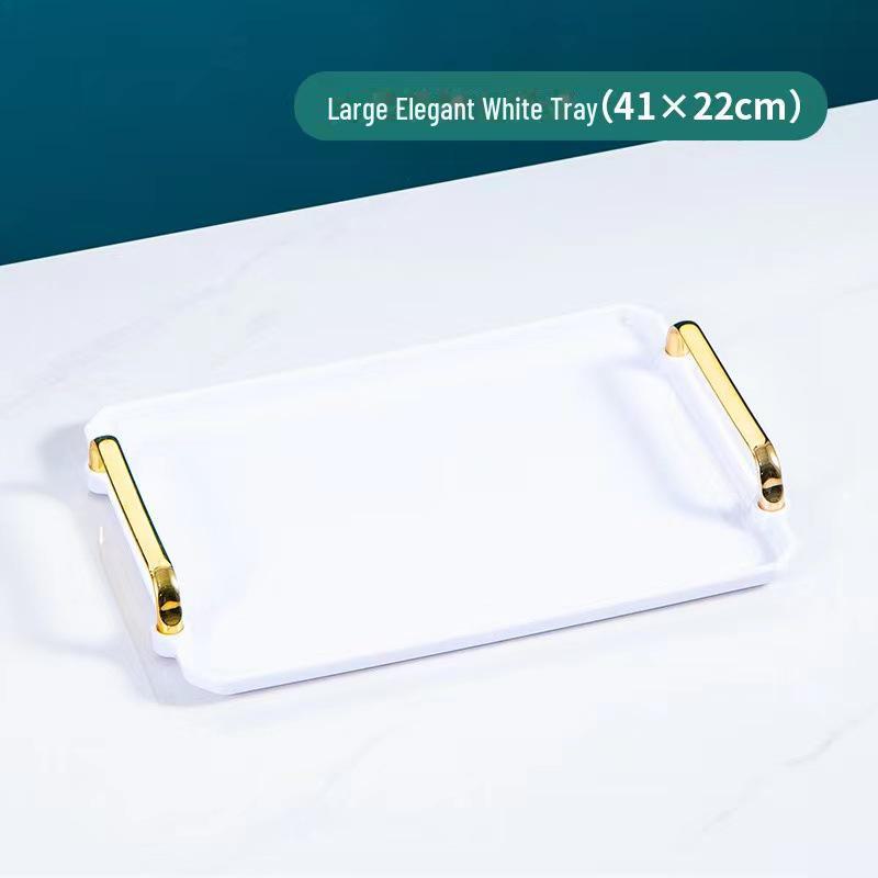 European Style Tea Tray Set with Plastic Handle and Cup Rack