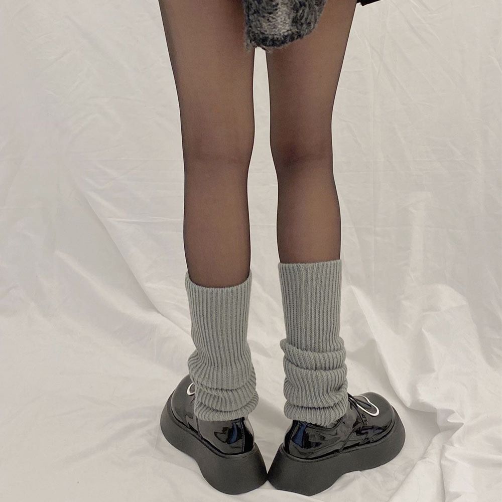 1 Paar warme, gestrickte Winter-Beinstulpen, lange fußlose Socken, Leggings, Kniestrümpfe