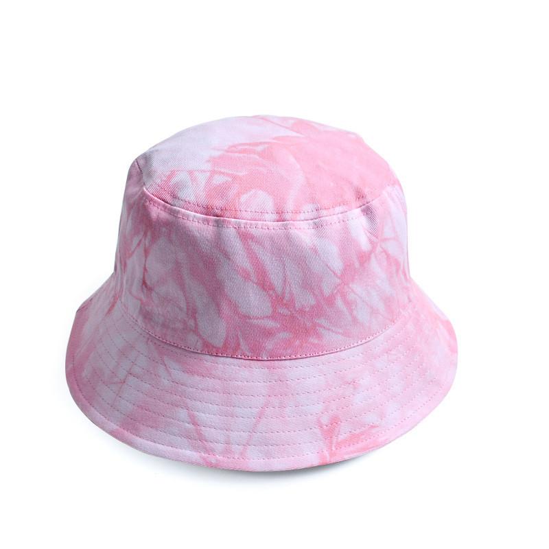 Cotton Summer Tie Dyeing Fisherman Hat With Wide Brim Sun Protection For Outdoor Activities