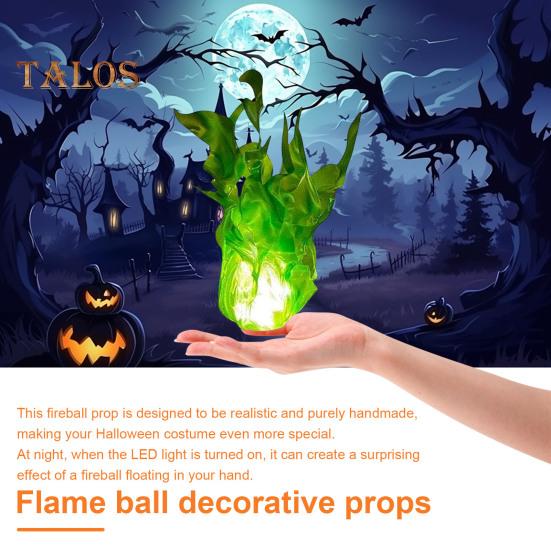 Halloween Floating Fireball Artificial Fake Flame Floating LED Ball Prop Illuminated Fireball Decor Halloween Decoration