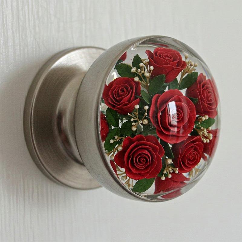 

Unique Decorative Door Handle, Round Glass Bead Door Handle Patterns Door Handles, For Modern And Classic Homes Alike