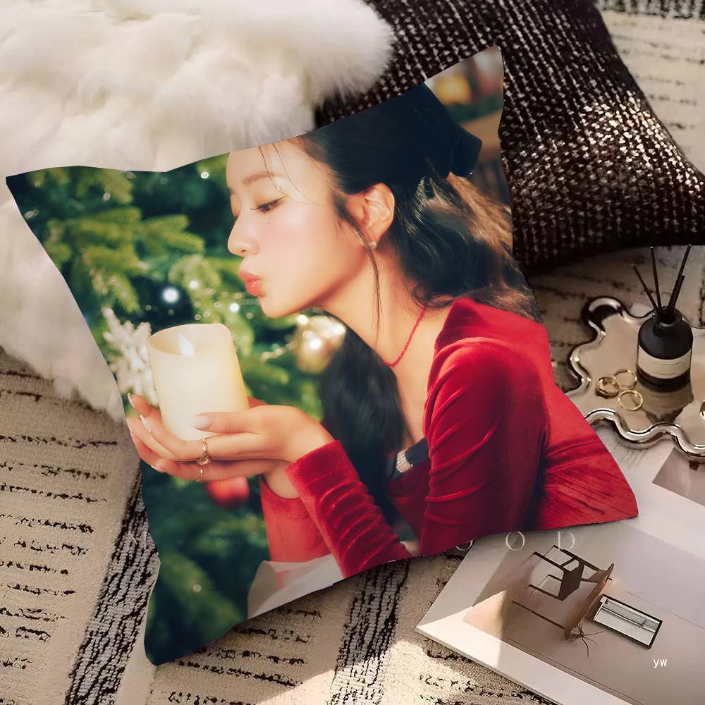 Kpop Apink Doll In 'Pink Christmas' Pillow Case Square Pillow Bedroom Sofa Leisure Comfort Cushion Living Room Home Decoration