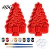 Customized Hanging Ornaments Christmas Tree Mold Craft Kit DIY Casting Painting Kit with Paints Palette And Home Decor Projects Brush Paint Your Own