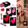 10/12PCS New Heart Design Gift Bags Kraft Paper Eco-Friendly Shopping Bags With Handles Party Favor Bags Party Favor