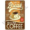 Vintage Coffee Metal Sign | Retro Tin Wall Art | Kitchen/Bar/Cafe Decor