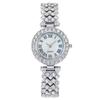 Trendy Roman Numerals Luxury Diamond-Encrusted Cuban Bracelet With Women'S Watch, Fashionable Hip-Hop Steel Watch