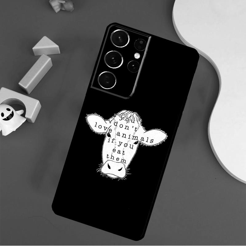 Vegetarian VEGAN ANIMAL LOVE VEGGIE Phone Case For Samsung Galaxy S24 Ultra S25 Ultra S9 S10 S20 S21 S22 S23 Plus S24 FE Cover