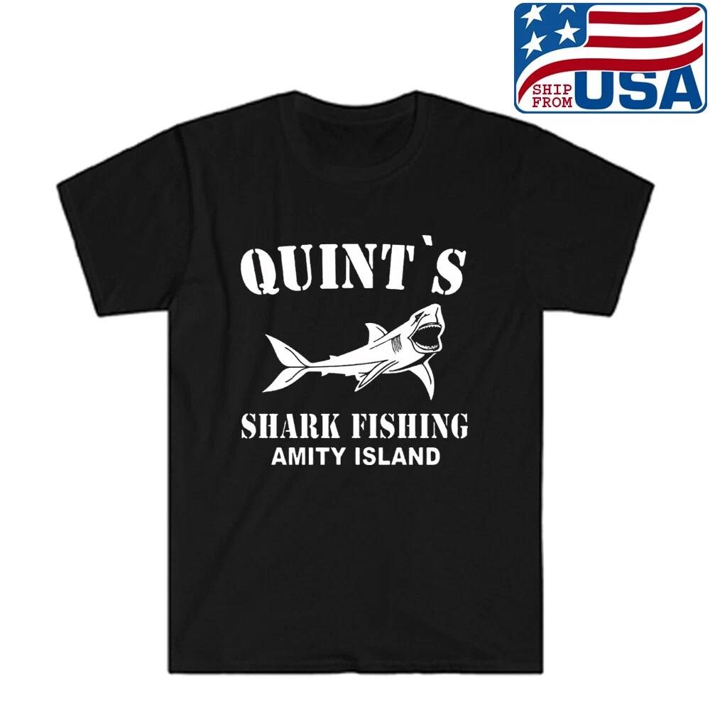Amity Island Quint s Shark Fishing Jaws Movie Men s Black Size S to 5XL XL