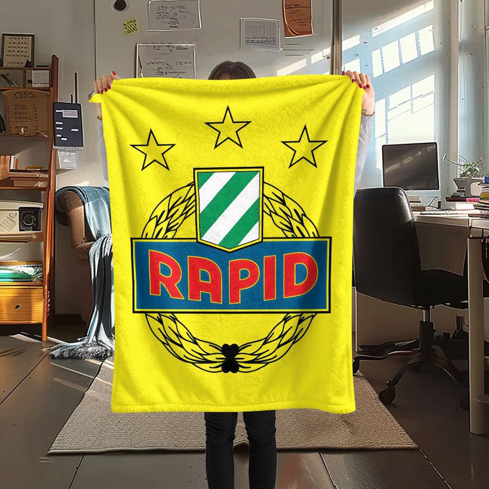 Coperta in Flanella Logo Rapid Wien, Alta Qualità, Confortevole per Tutte le Stagioni, Decorazione per la Casa, Calore e Comfort