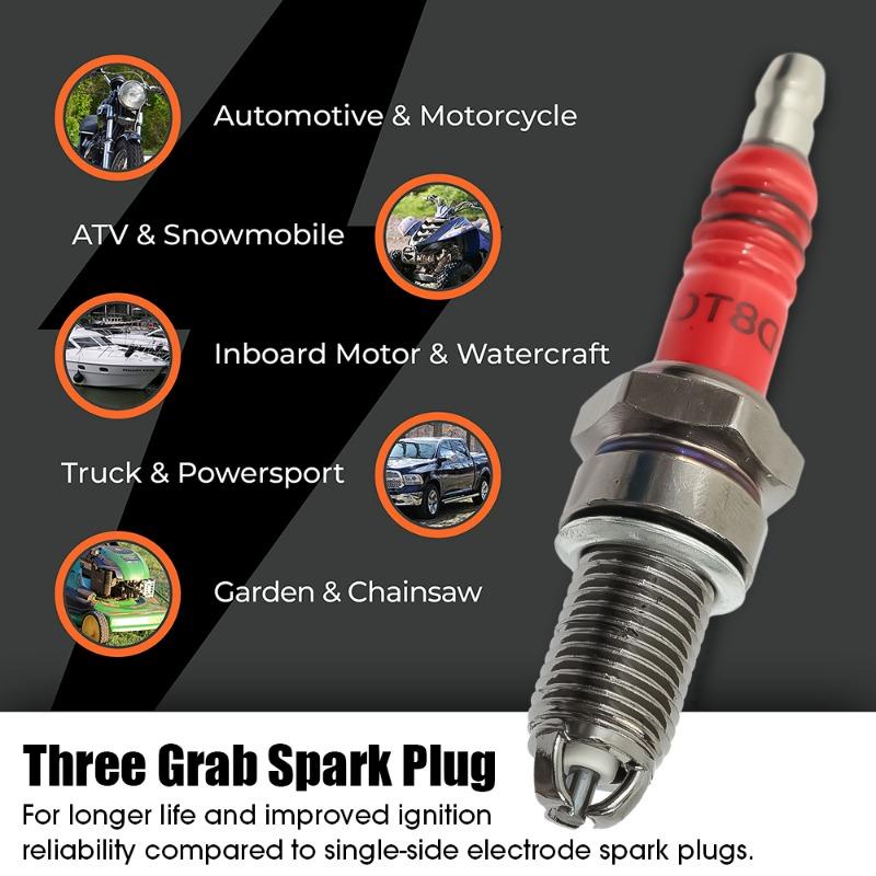 Motorcycle Spark Plugs MT/Manual Gearbox A7TC D8TC Triple Pole Spark Plug Gasoline Saw Lawn Mower Engine Replaceable Accessories