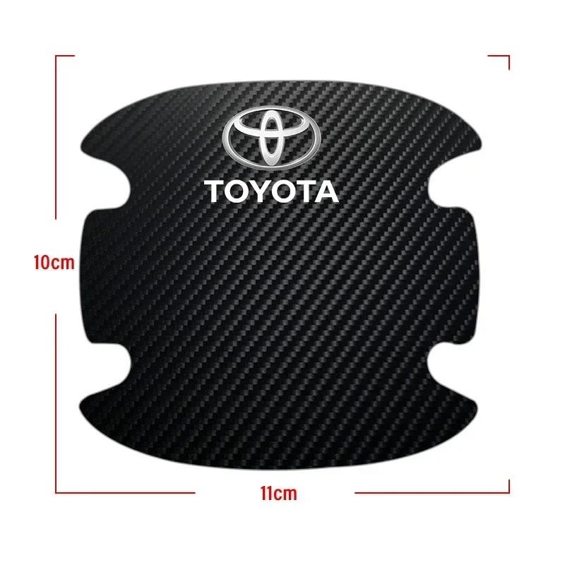 4 stk/sett Bil Dørhåndtak Anti-ripe Klistremerke Karbonfiber For Toyota TRD RAV4 Avensis Yaris Levin Reiz Crown Vios Tilbehør