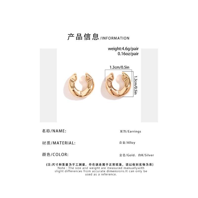 Personalized design Glossy beanie earrings, plain ring pleated water drop stud earrings geometric earrings