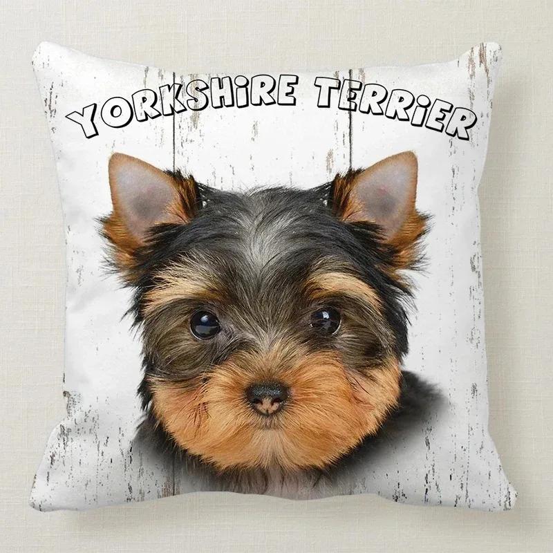 1PC 45*45cm Nette Hund Yorkie Kissen Fall Mops Kissen Sofa Auto Bett Sofa Kissen Fall Schlafzimmer dekoration Kissen Abdeckung