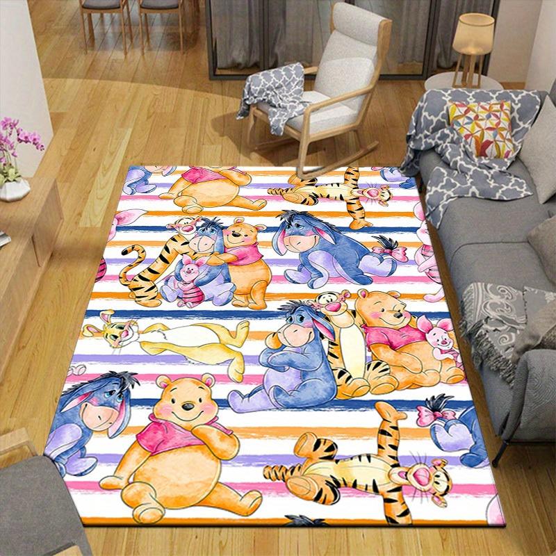 1pc Winnie the Pooh Area Rug, Non Slip Floor Mat, Cartoon Character Design, Soft Velvet, Room Decor, Washable
