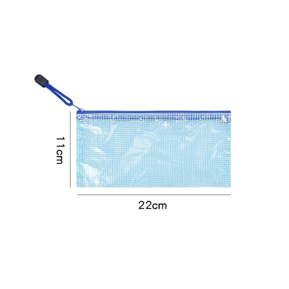 Thick Mesh Zipper Pouch Waterproof Bill Storage Bag Multipurpose Stationery Organizer  Students