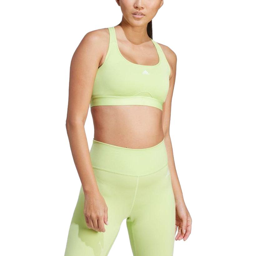 Adidas Solid Color Logo Print Breathable Sports Bra Women Underwear Green IK0165