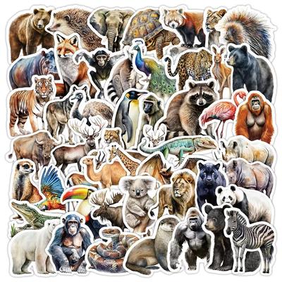 10/50/100pcs Mixed Cute Funny Zoo Wild Animals Stickers Aesthetic For Kids Toy DIY Skateboard Laptop Phone Car Decals Sticker