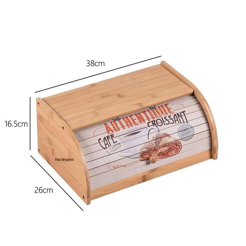 Bamboo Bread Box with Pattern - Small Cake Storage, Acrylic Front