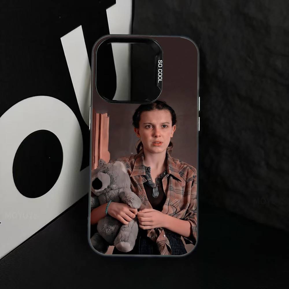 M-Millie B-Brown Actor Phone Case For iPhone 17,16,15,14,13,12,11 Plus,Pro Max,XS,Colored Silver Plated Inside Cover