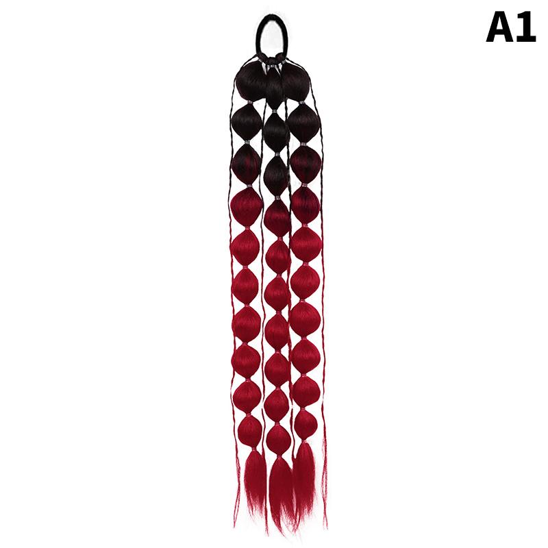 1Pcs Synthetic Wig Lantern Bubble Ponytail Multicolour Fake Braid  Girl Street Photo Modeling Lantern Long Braid