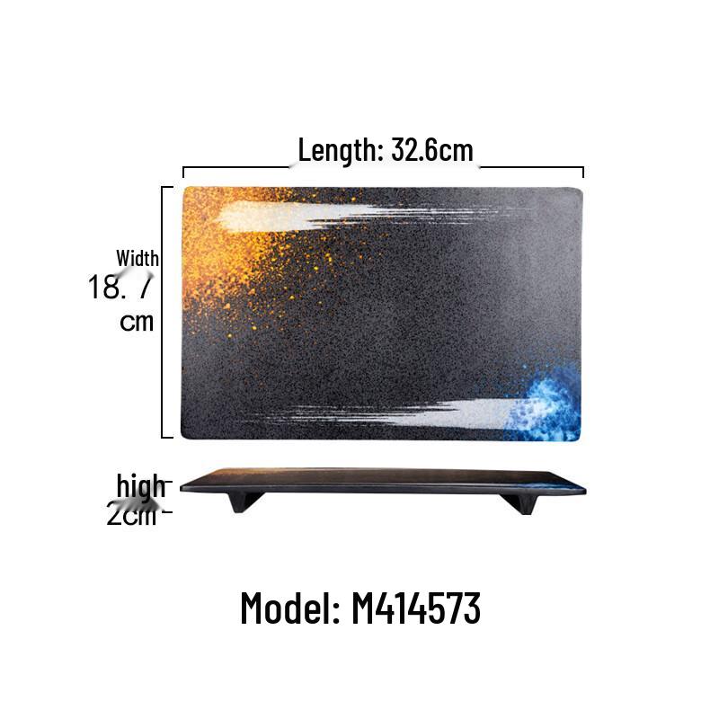 Rectangular Melamine BBQ & Sushi Plate 32.6cm