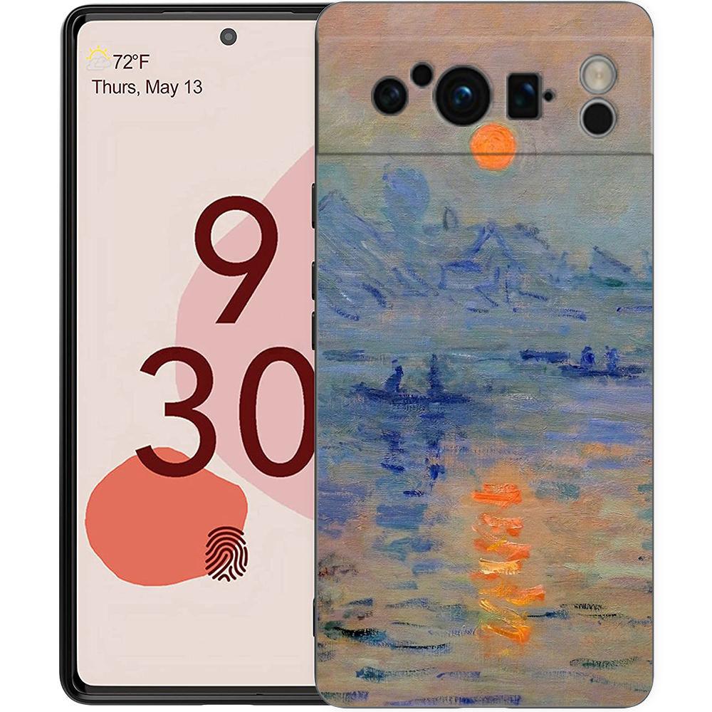 Claude Monet Impressionism Painter For Google Pixel 8 7 6 Pro 6A 5G Black Phone Case Soft Shockproof Back Cover TPU Shell Coque