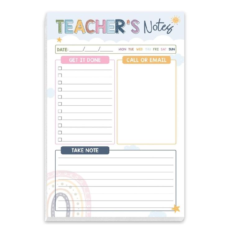 Compact Teacher Appreciation  Floral Design Checklist Planner Paper For School Supplies