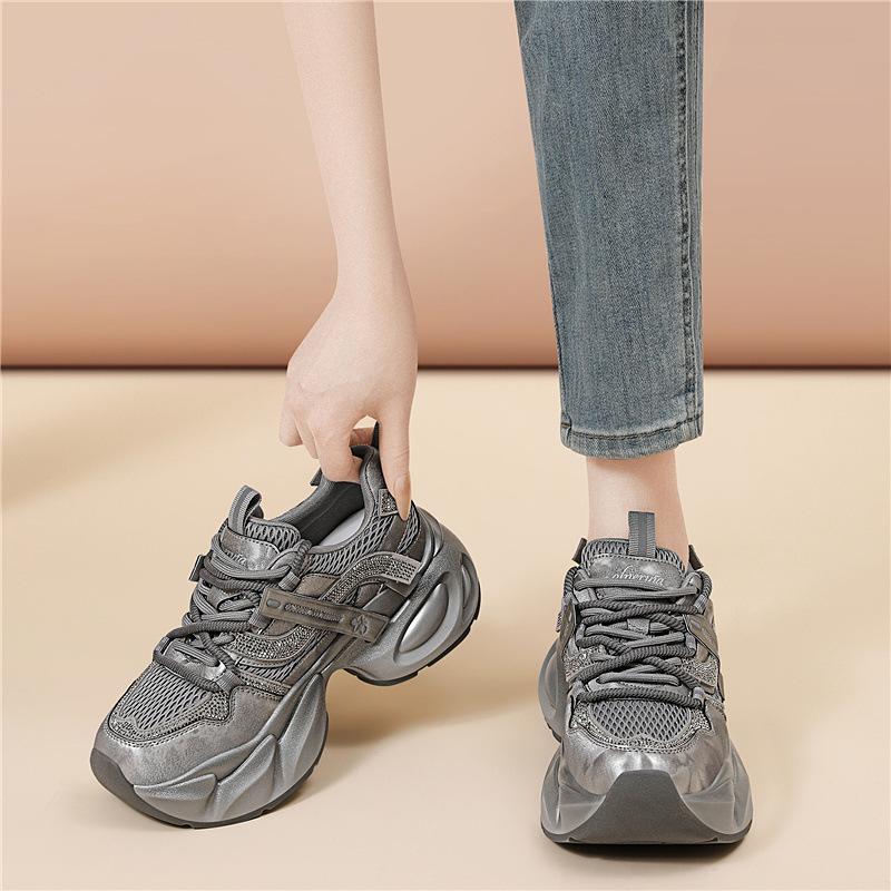 

Silver dad shoes women s comfortable casual versatile explosive sports shoes small height increase thick sole cm fashion women s shoes 34