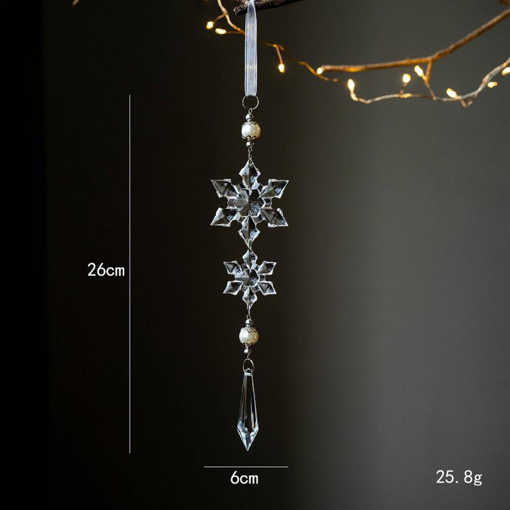 Snowflake Ornaments 2D Acrylic Snowflake Pendant Charm Christmas Ornaments For Winter Party Indoor Holiday Ceiling Office