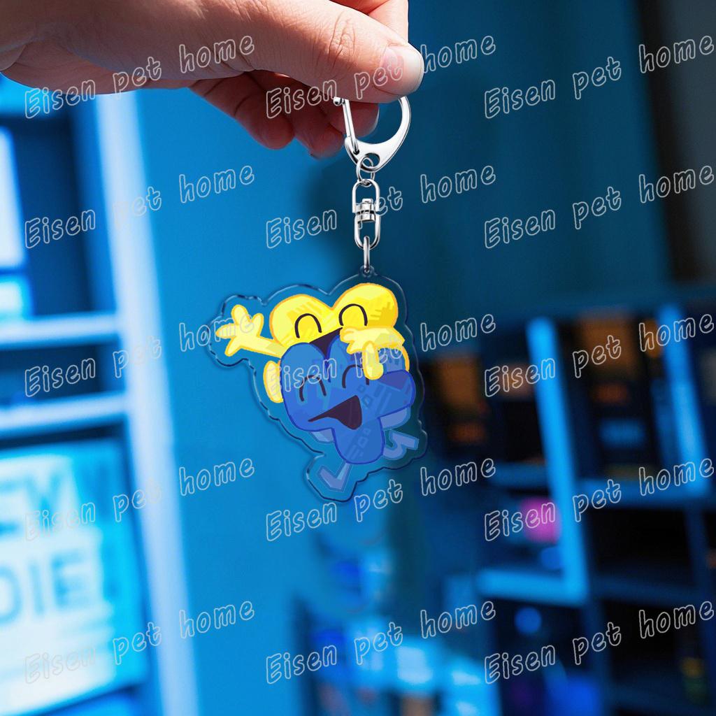 Schattige Cartoon Bfb Fourx Sleutelhanger voor Accessoires Tas Sleutelhanger Ring Sieraden Fans Cadeaus Bfdi Four Sleutelhangers blue