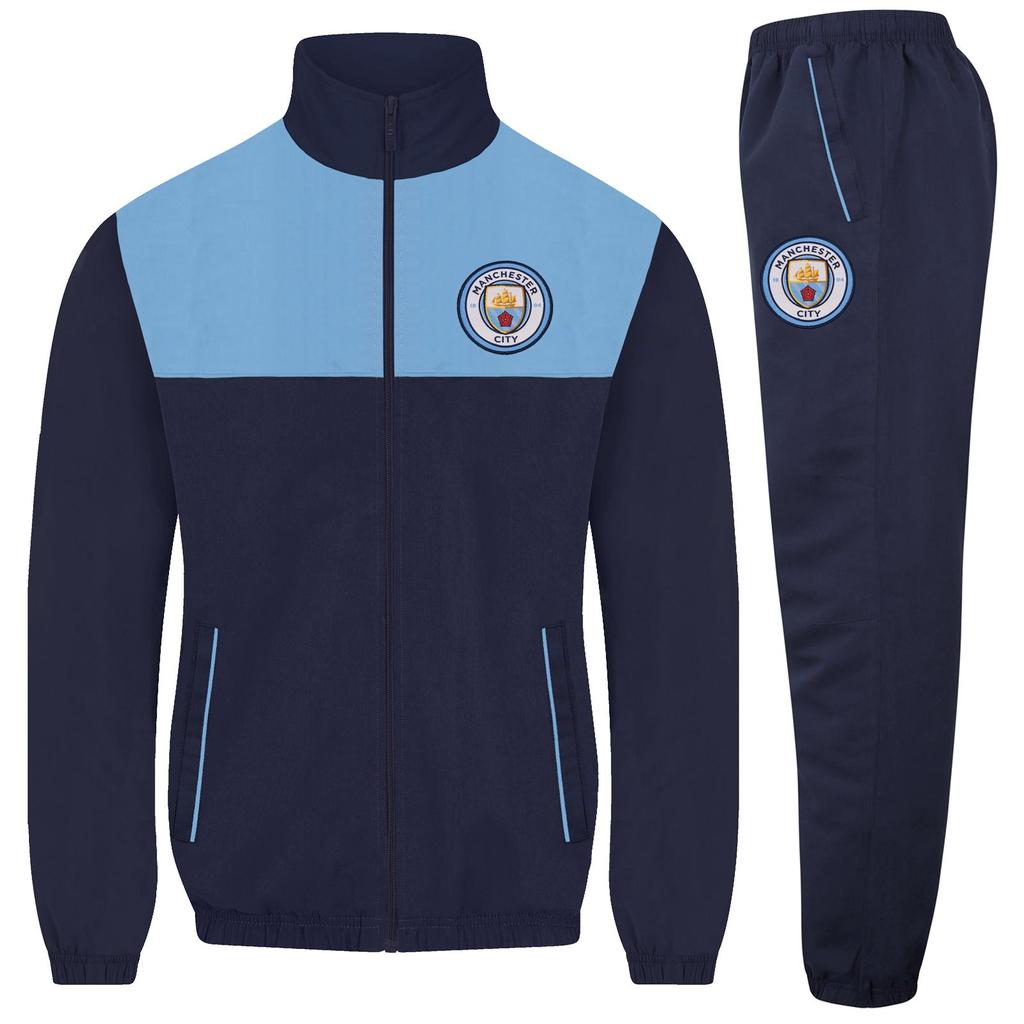 Manchester City FC Mens Crest Two Tone Tracksuit