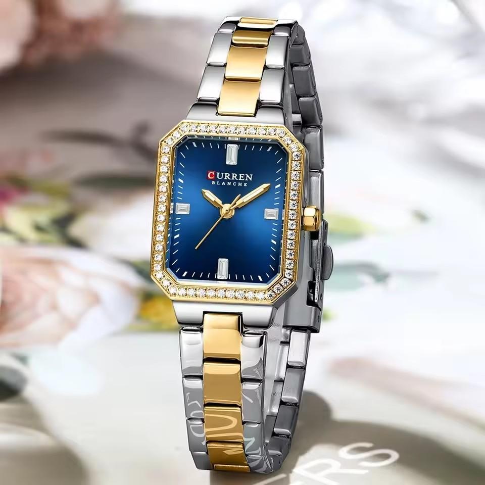 Curren 9102 Luxury Diamond Women's Quartz Watch Luminous Ladies Wristwatch Stainless Steel Ice Diamond Bracelet Casual Clock