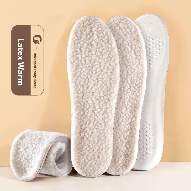 Winter Warm latex Insole Lamb wool Shoe Insoles Soft Comfortable Sneakers Snow Boots Shoe Sole Men Woman Heating Pads 1Pair