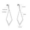 Geometric Stud Earrings Round Triangle Fringed Earrings Stainless Steel Plated 18K Gold Earrings