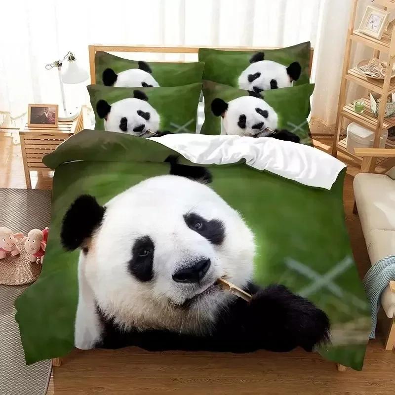 Luxury New 3D Print Panda Comfortable Duvet Quilt Cover Pillowcase Bedding Set Children Bedroom Decoration Home Textile