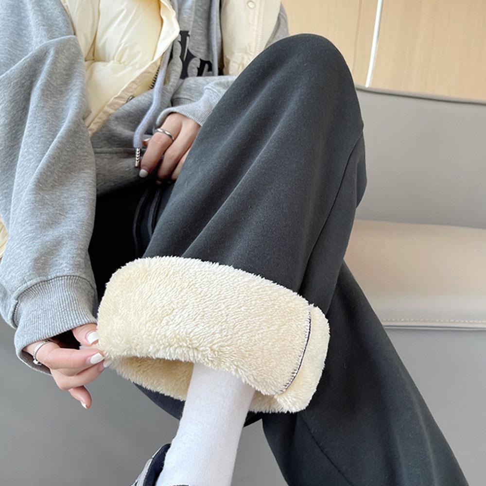 

Женские высококачественные зимние осенние брюки из бархата, повседневные толстые брюки для женщин, уличные брюки для активного отдыха, широкие брюки, корейская одежда S темно серый