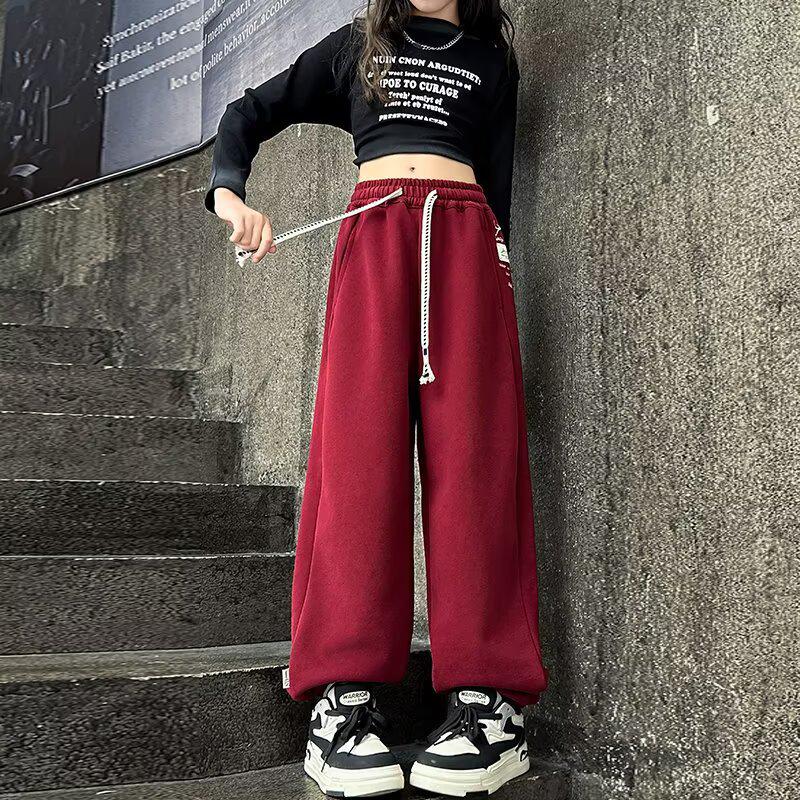 

Девичьи вельветовые брюки на флисовой подкладке - Мода Весна/Осень 2025, Быстросохнущая Повседневная Одежда 120