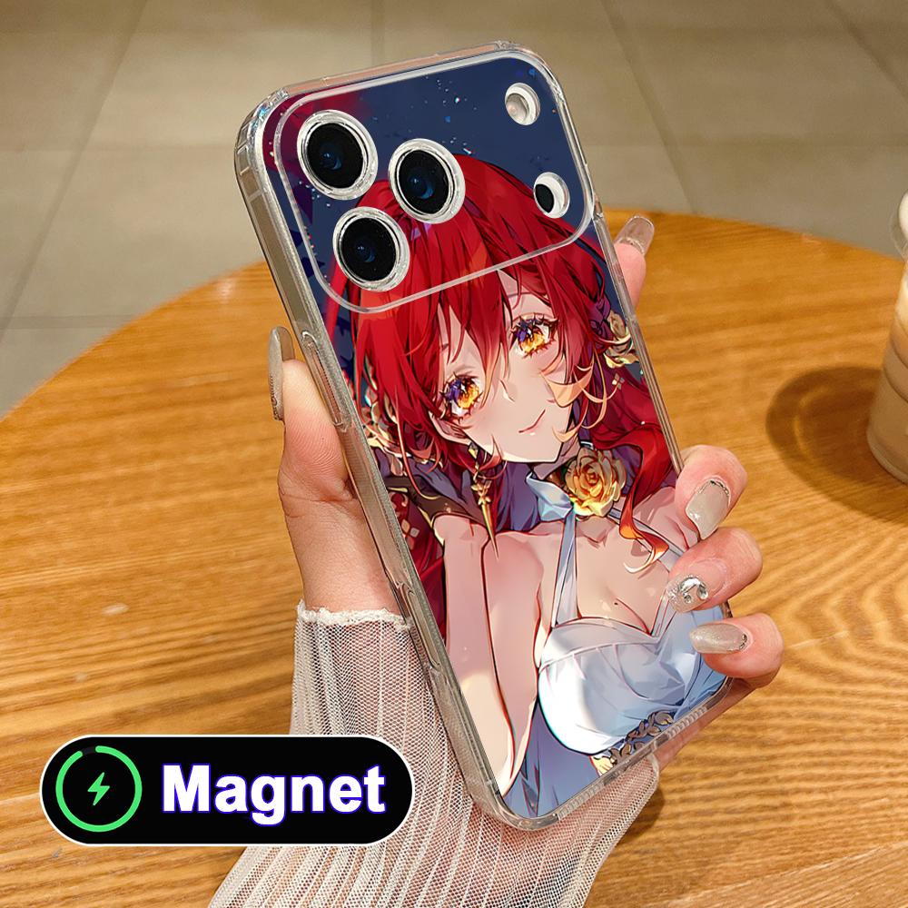 HSR Himeko Clear TPU Magsafe Mobile Phone Case for iPhone 17 16 15 14 13 12 11 Air Pro Max Plus Mini Colorful Cover