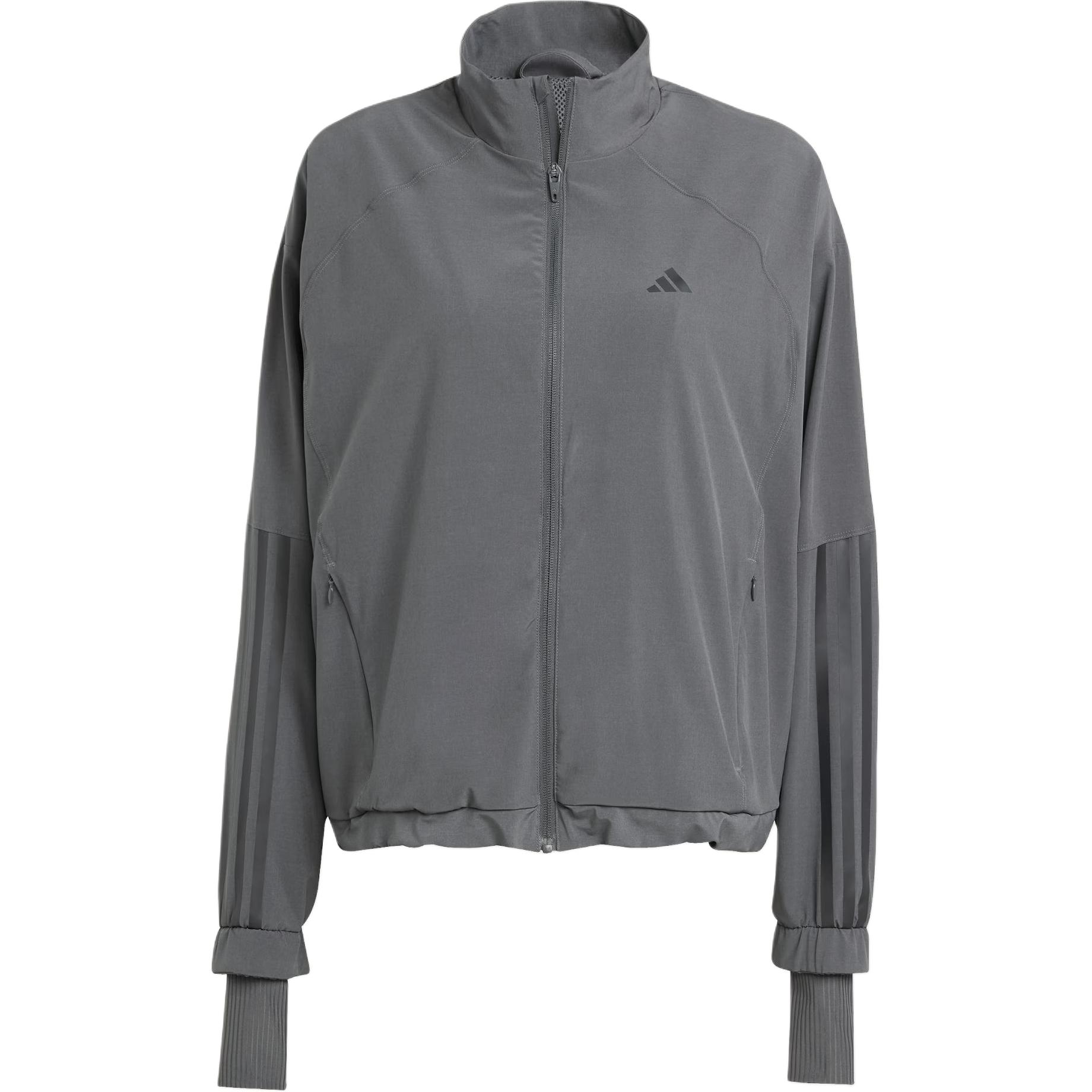Adidas Essentials Woven Stand Collar Training Jacket Women Grey JX3856 M